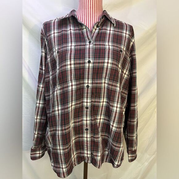 Ralph Lauren Red Plaid Button Up Shirt 100% Cotton Classic Preppy Autumn Size XL - Picture 1 of 8